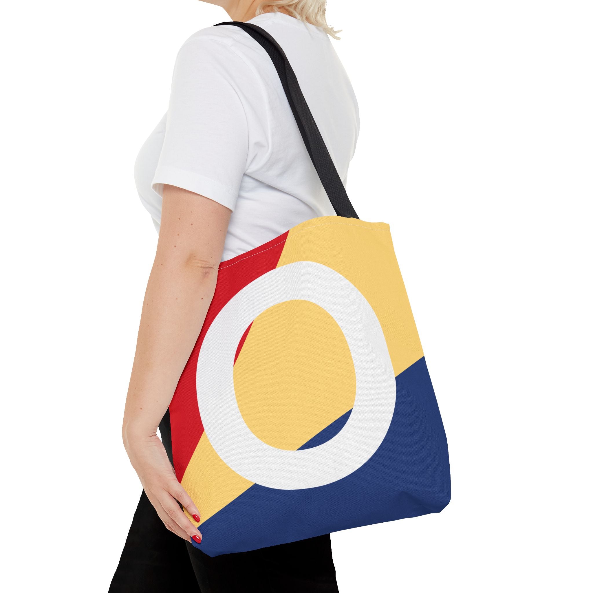 Monogram 'O' Colorblock Tote Bag — Personalized Initial O Shoulder Tote