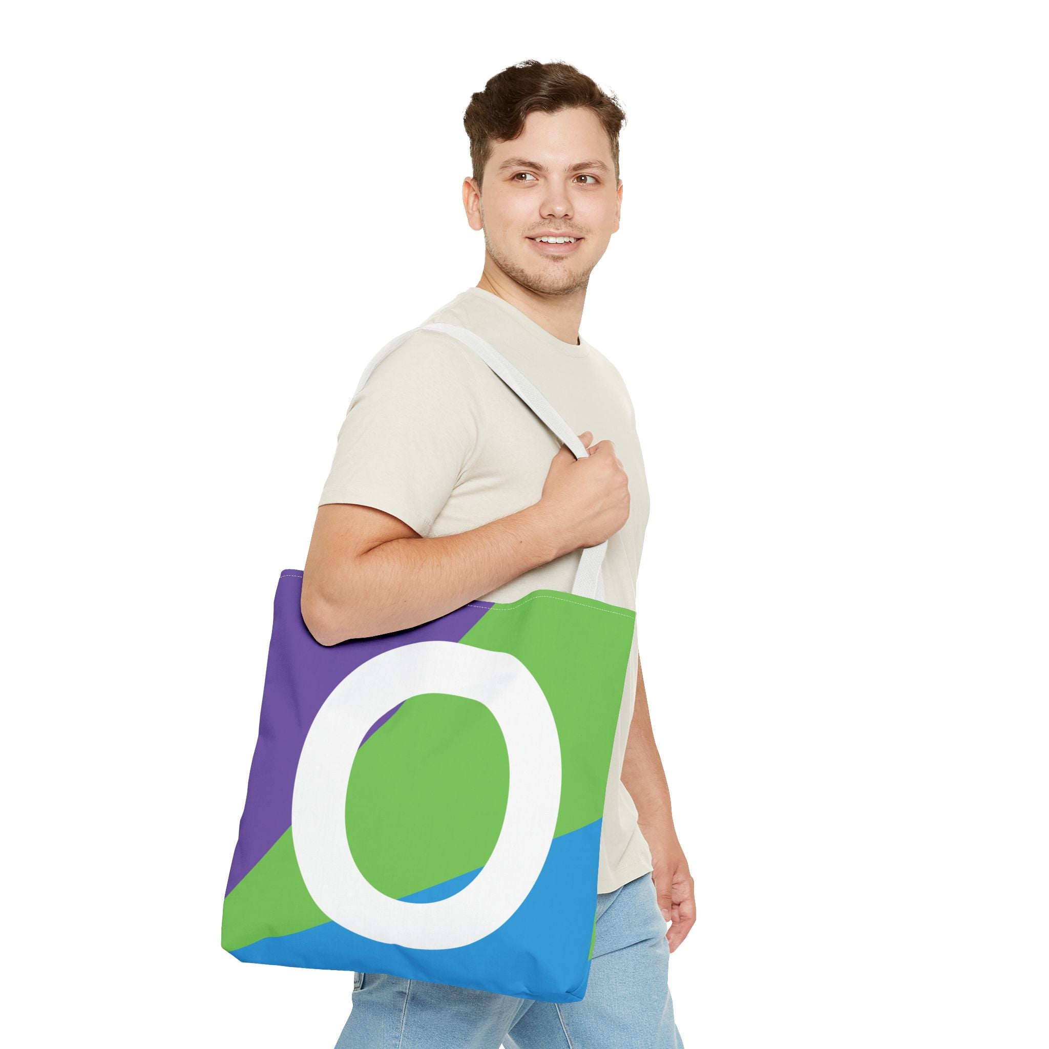 Monogram 'O' Colorblock Tote Bag — Personalized Initial O Shoulder Tote