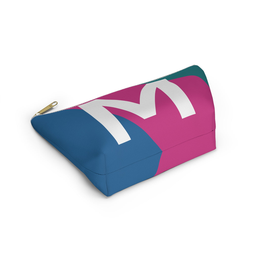 Initials Colorblock Accessory Pouch — Monogram M T-Bottom Cosmetic Bag