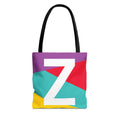 Monogram 'Z' Colorblock Tote Bag — Personalized Initial Z Shoulder Tote