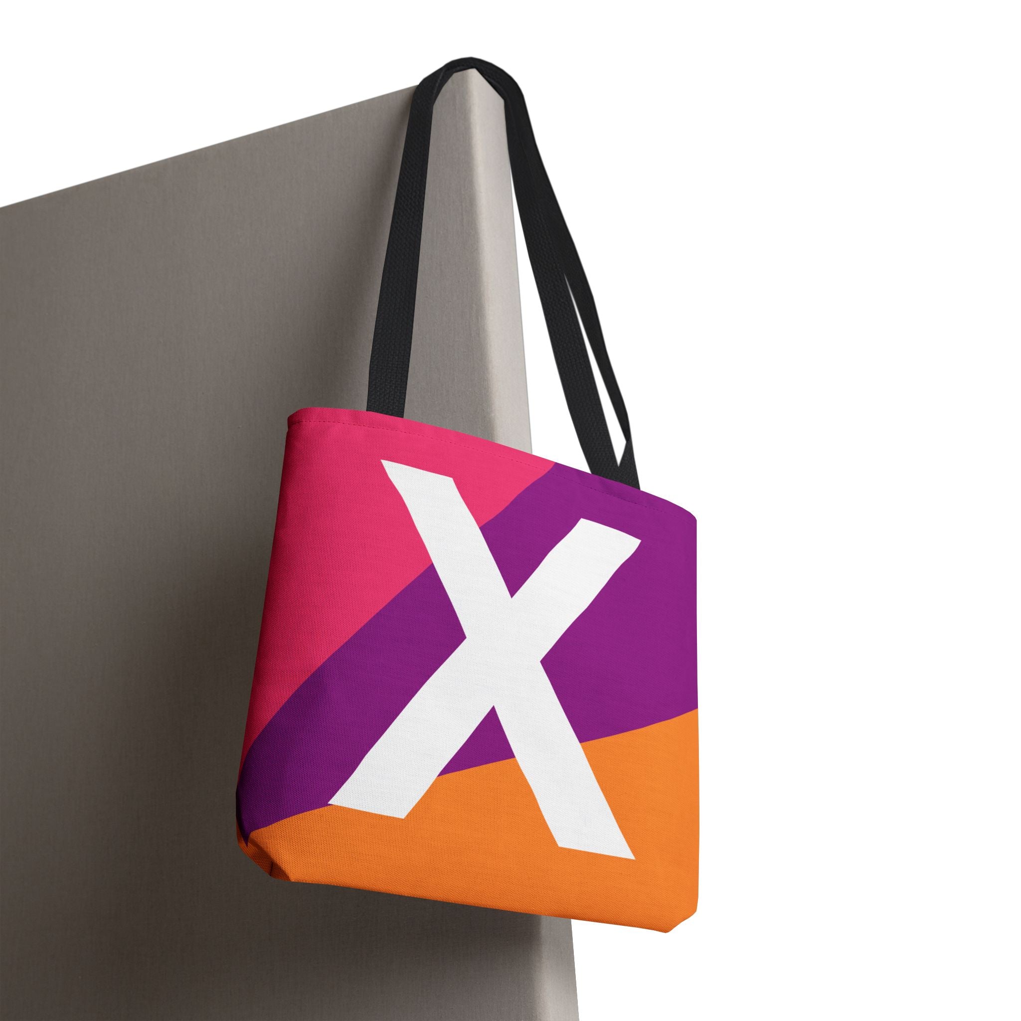 Monogram 'X' Colorblock Tote Bag — Personalized Initial X Shoulder Tote