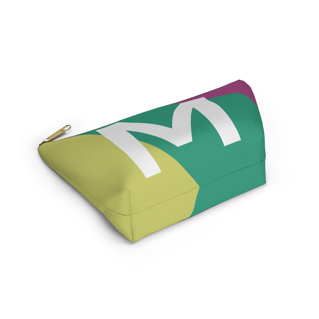 Initials Colorblock Accessory Pouch — Monogram M T-Bottom Cosmetic Bag