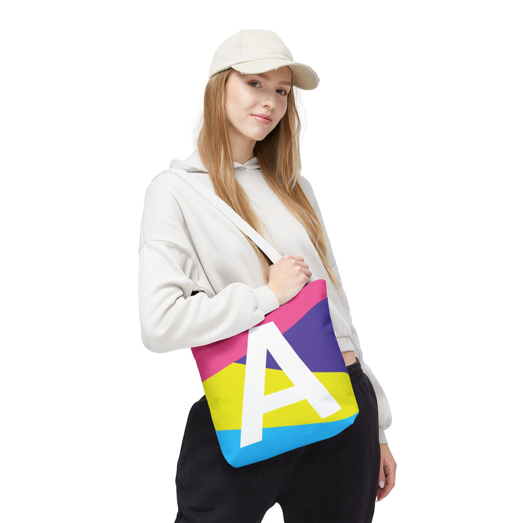 Monogram 'A' Colorblock Tote Bag — Personalized Initial A Shoulder Tote