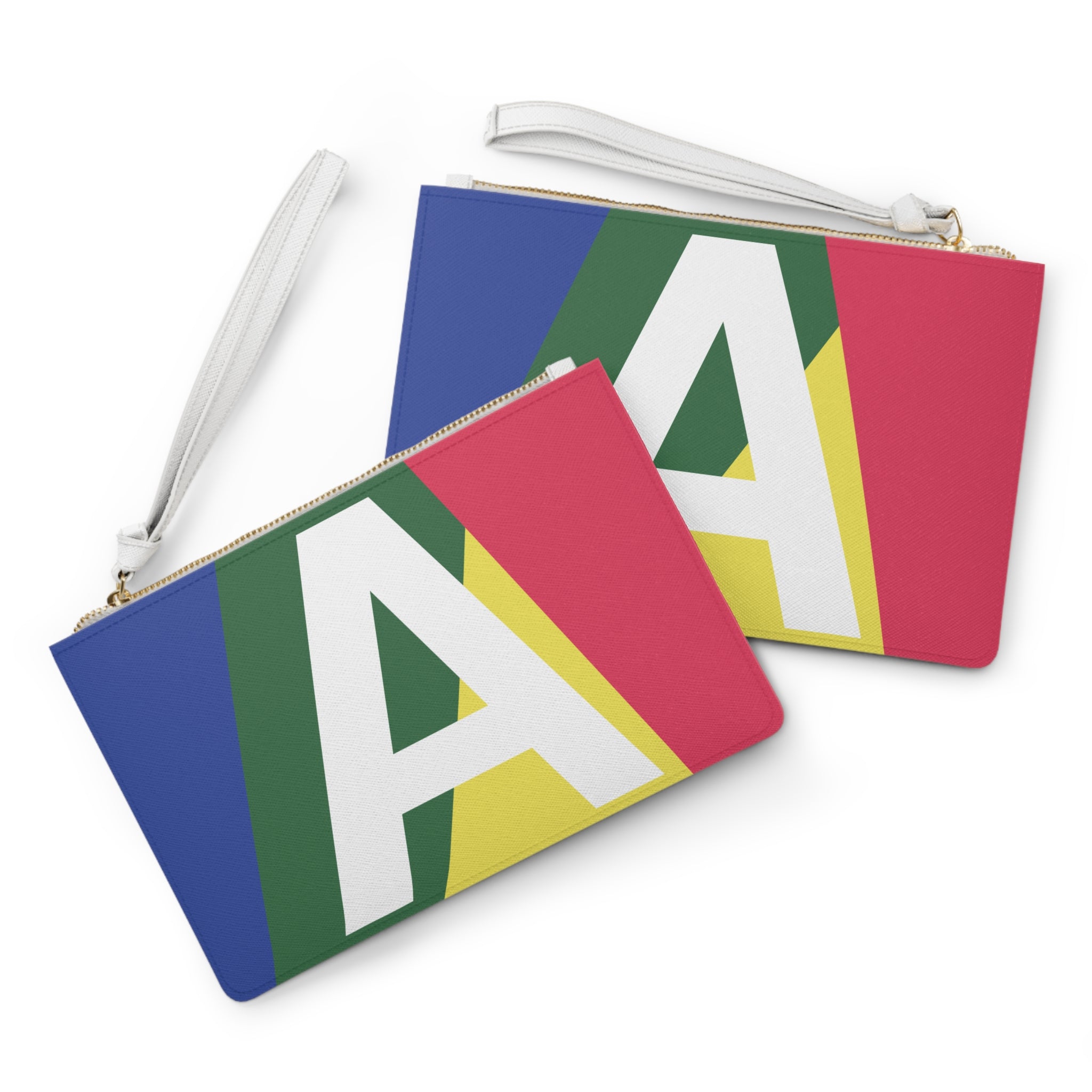 Monogram 'A' Colorblock Clutch Bag — Bold Geometric Wristlet for Everyday & Gifts
