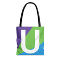 Monogram 'U' Colorblock Tote Bag — Personalized Initial U Shoulder Tote