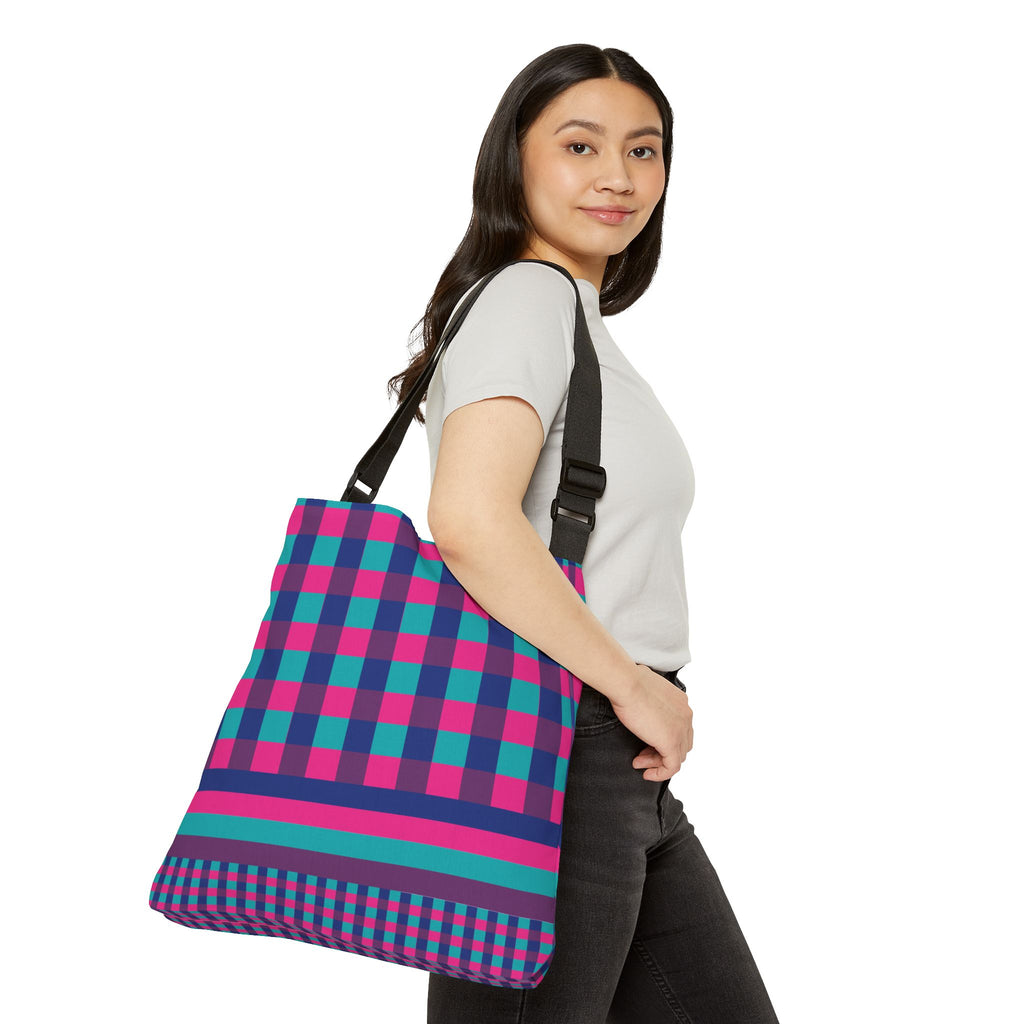 Colorblock Geometric Tote Bag