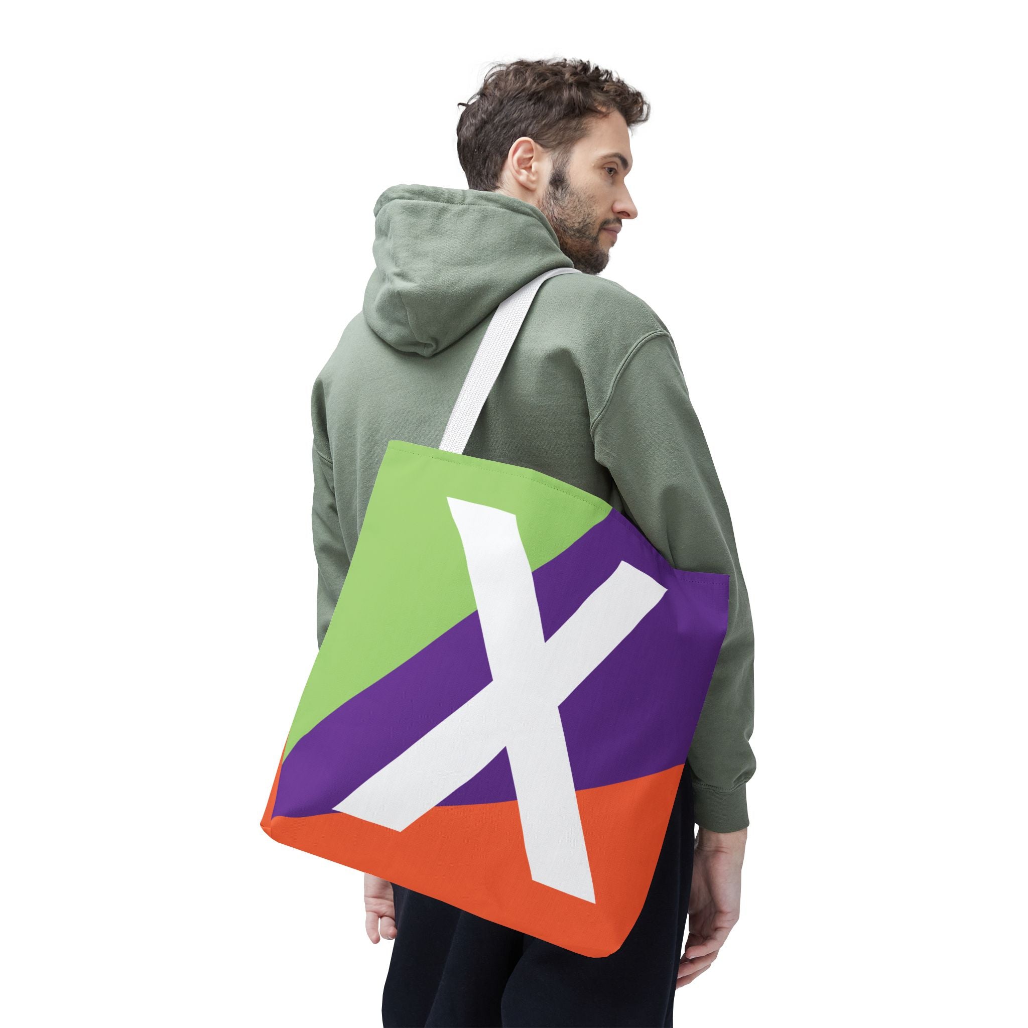 Monogram 'X' Colorblock Tote Bag — Personalized Initial X Shoulder Tote