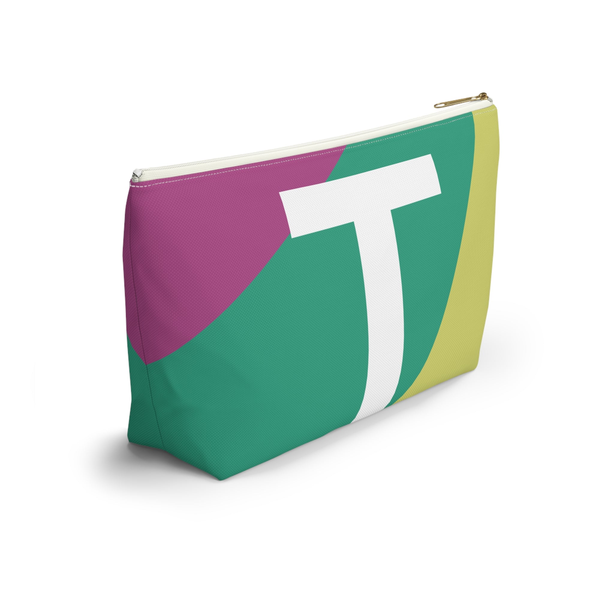 Initials Colorblock Accessory Pouch — Monogram T T-Bottom Cosmetic Bag