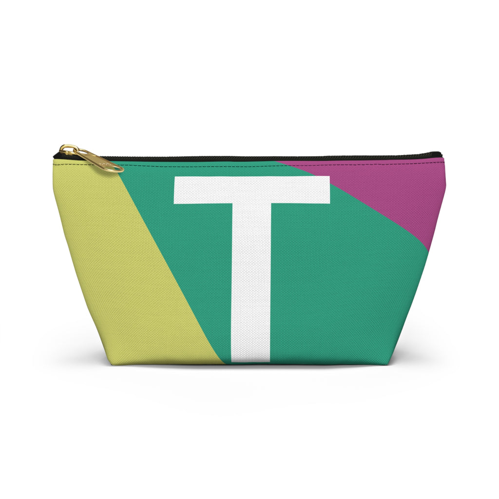 Initials Colorblock Accessory Pouch — Monogram T T-Bottom Cosmetic Bag