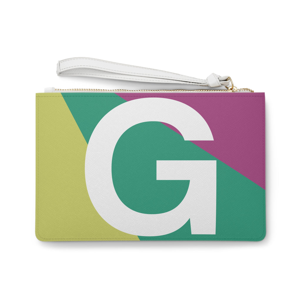 Monogram 'G' Colorblock Clutch Bag — Bold Geometric Wristlet for Everyday & Gifts
