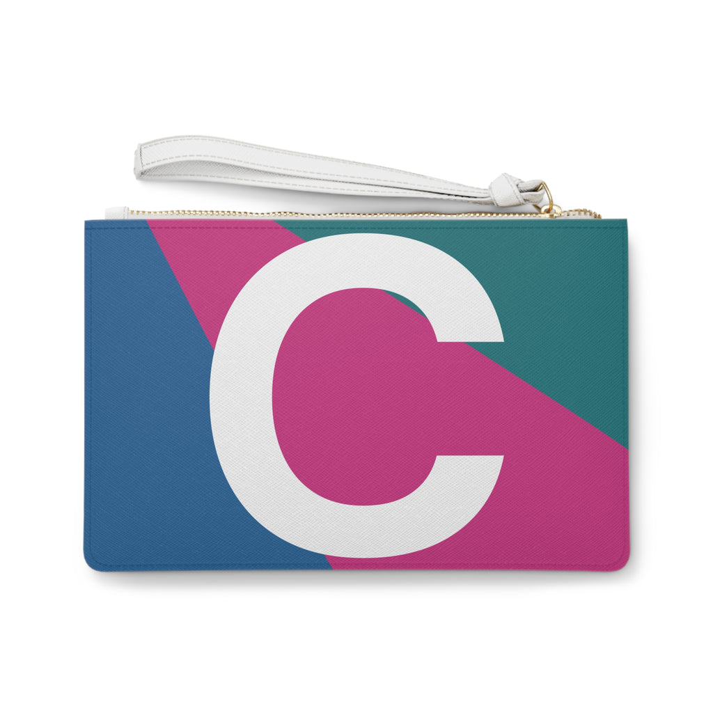 Monogram 'C' Colorblock Clutch Bag — Bold Geometric Wristlet for Everyday & Gifts