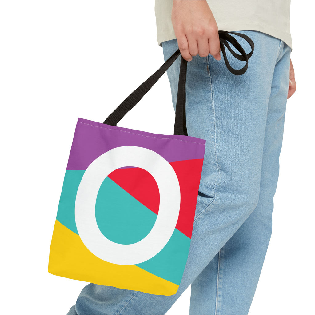 Monogram 'O' Colorblock Tote Bag — Personalized Initial O Shoulder Tote