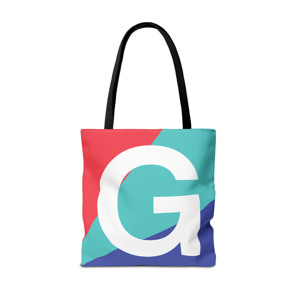 Monogram 'G' Colorblock Tote Bag — Personalized Initial G Shoulder Tote