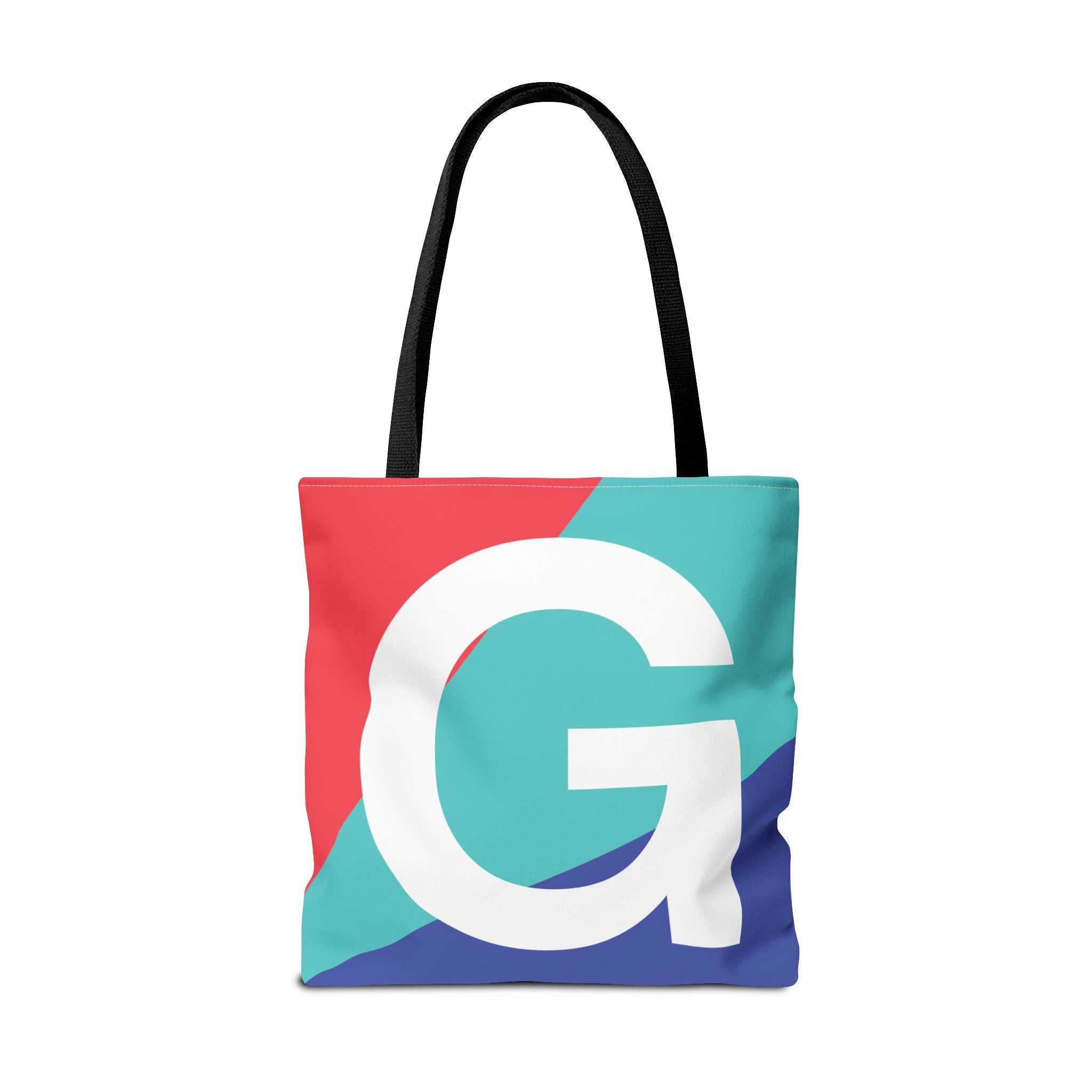 Monogram 'G' Colorblock Tote Bag — Personalized Initial G Shoulder Tote