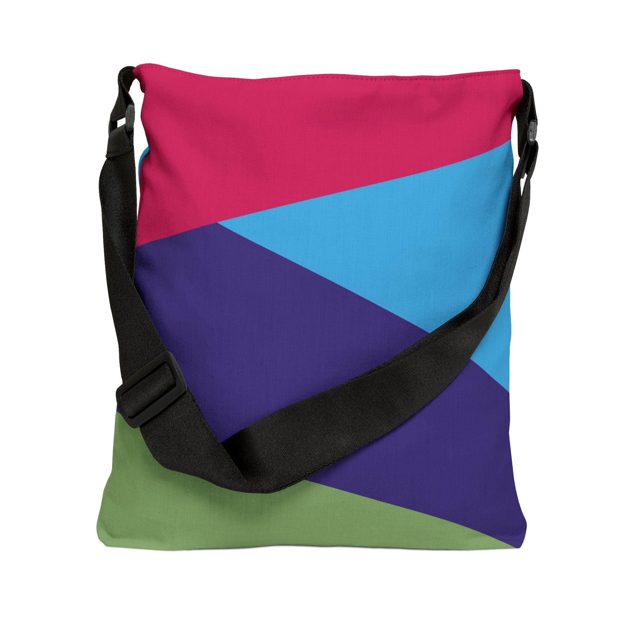 Colorblock Geometric Tote Bag — Adjustable Strap, Bright Abstract Pattern