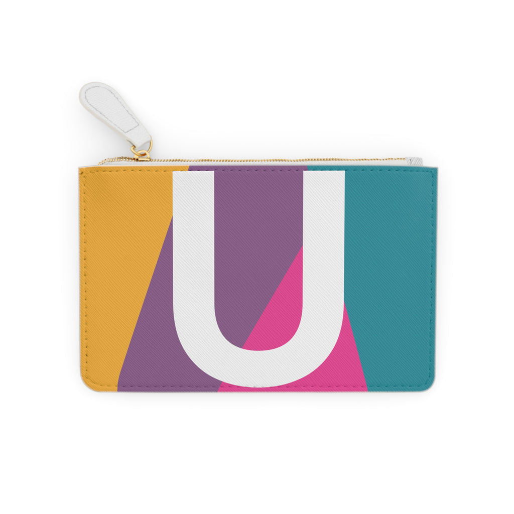 Initial U Mini Clutch — Colorblock Monogram Wristlet Wallet