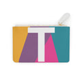 Initial T Mini Clutch — Colorblock Monogram Wristlet Wallet