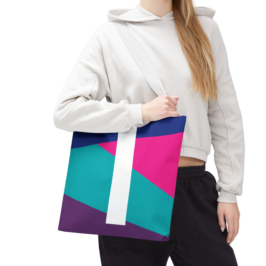 Monogram 'I' Colorblock Tote Bag — Personalized Initial I Shoulder Tote