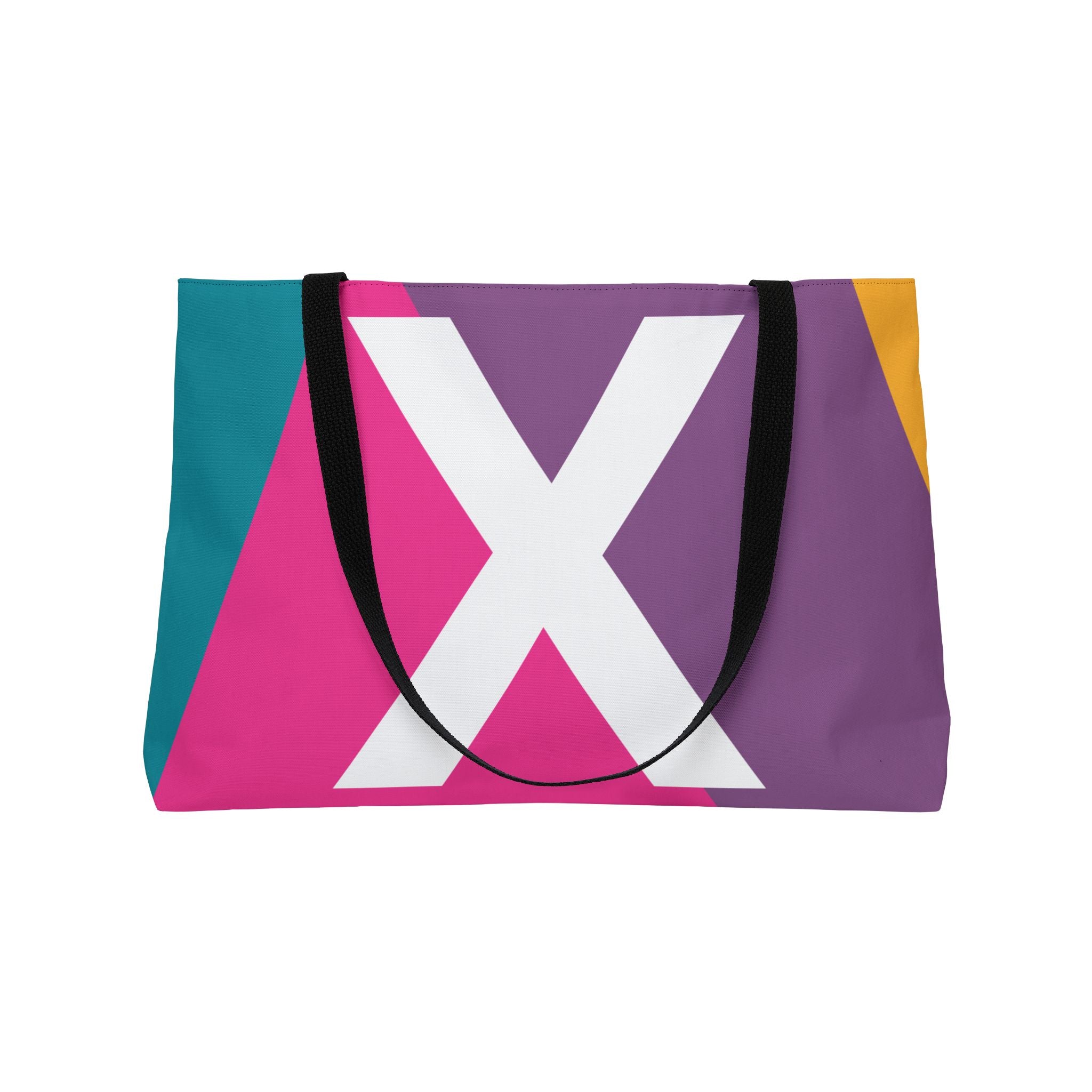 Personalized 'X' Colorblock Tote Bag — Monogram Weekender Tote