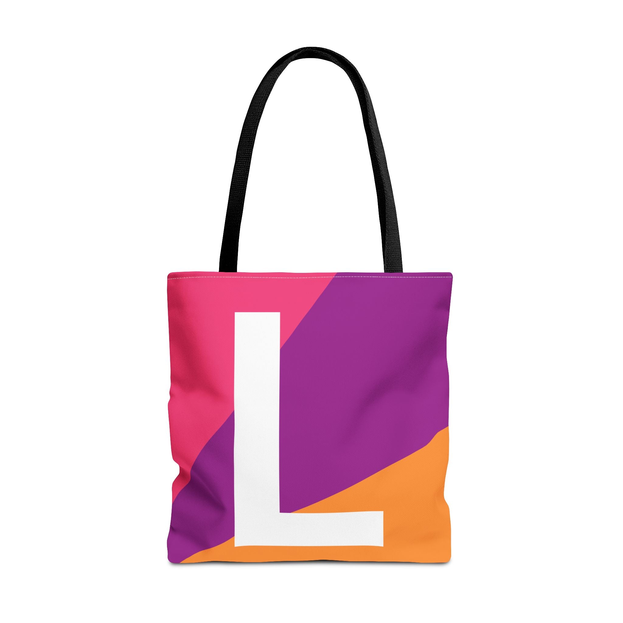 Monogram 'L' Colorblock Tote Bag — Personalized Initial L Shoulder Tote