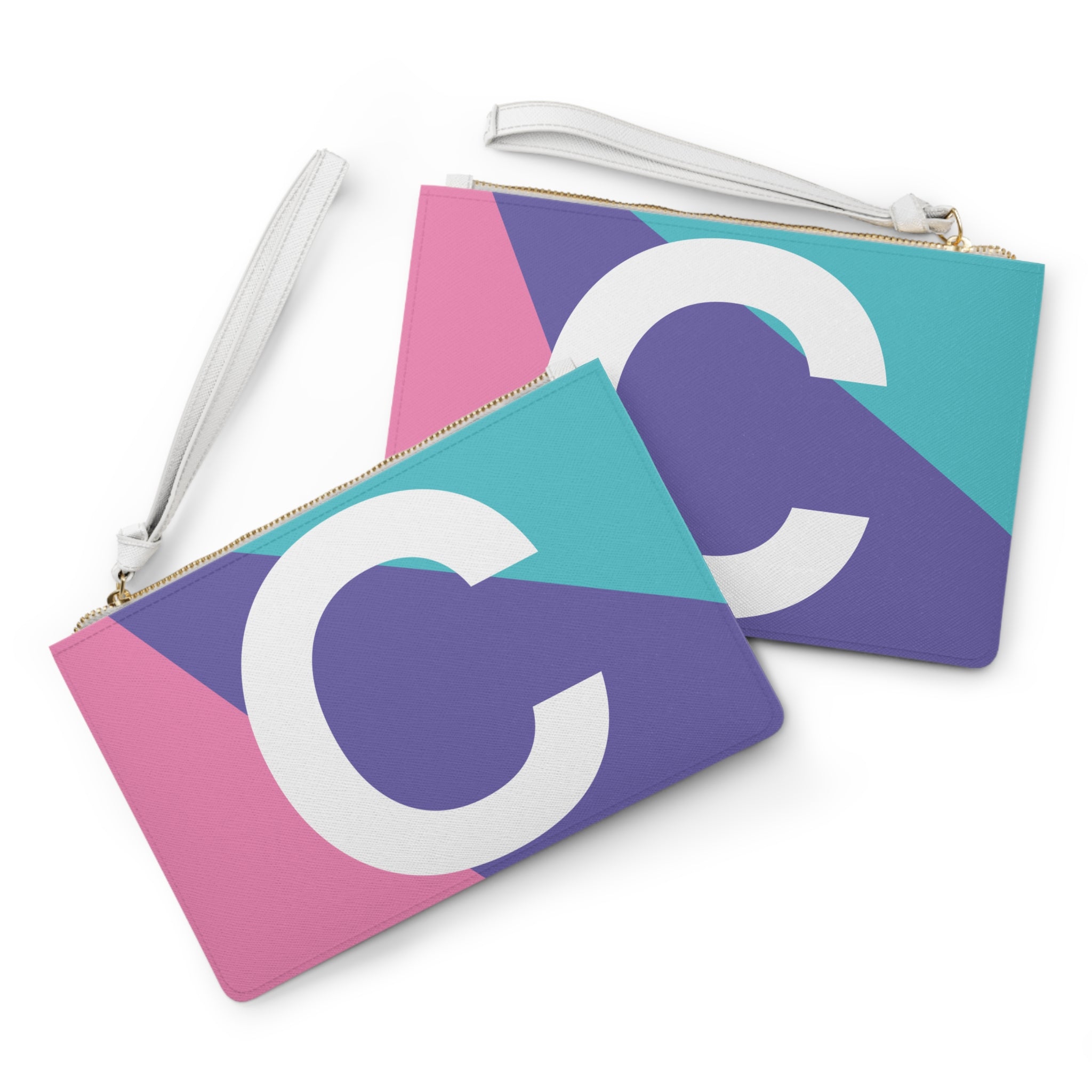Monogram 'C' Colorblock Clutch Bag — Bold Geometric Wristlet for Everyday & Gifts