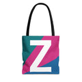 Monogram 'Z' Colorblock Tote Bag — Personalized Initial Z Shoulder Tote