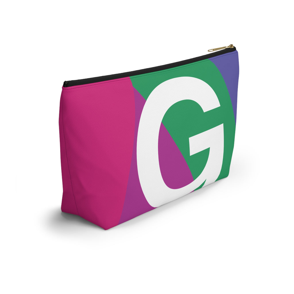 Initials Colorblock Accessory Pouch — Monogram G T-Bottom Cosmetic Bag