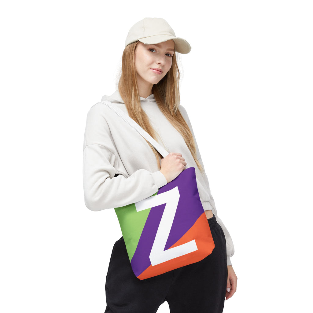 Monogram 'Z' Colorblock Tote Bag — Personalized Initial Z Shoulder Tote
