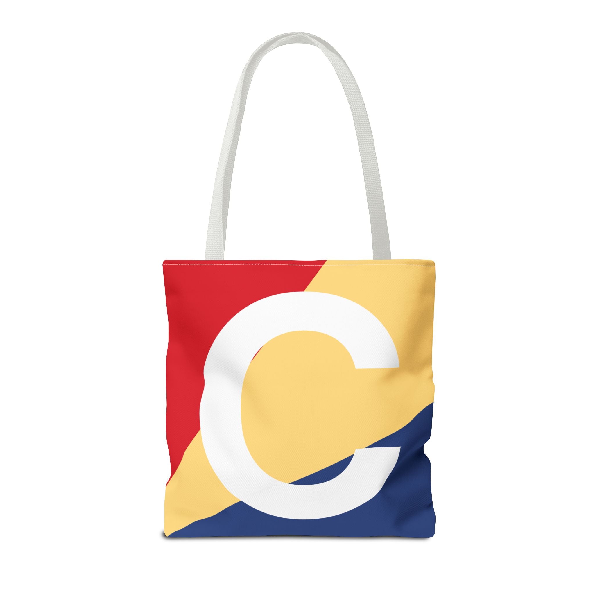 Monogram 'C' Colorblock Tote Bag — Personalized Initial C Shoulder Tote