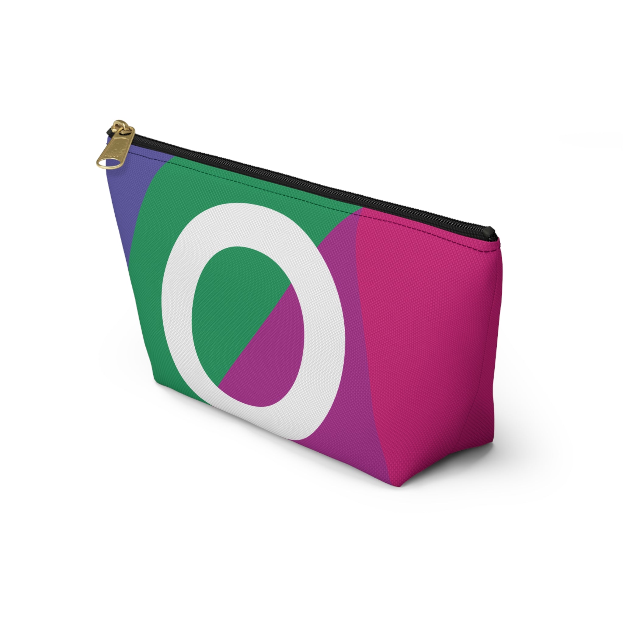 Initials Colorblock Accessory Pouch — Monogram O T-Bottom Cosmetic Bag