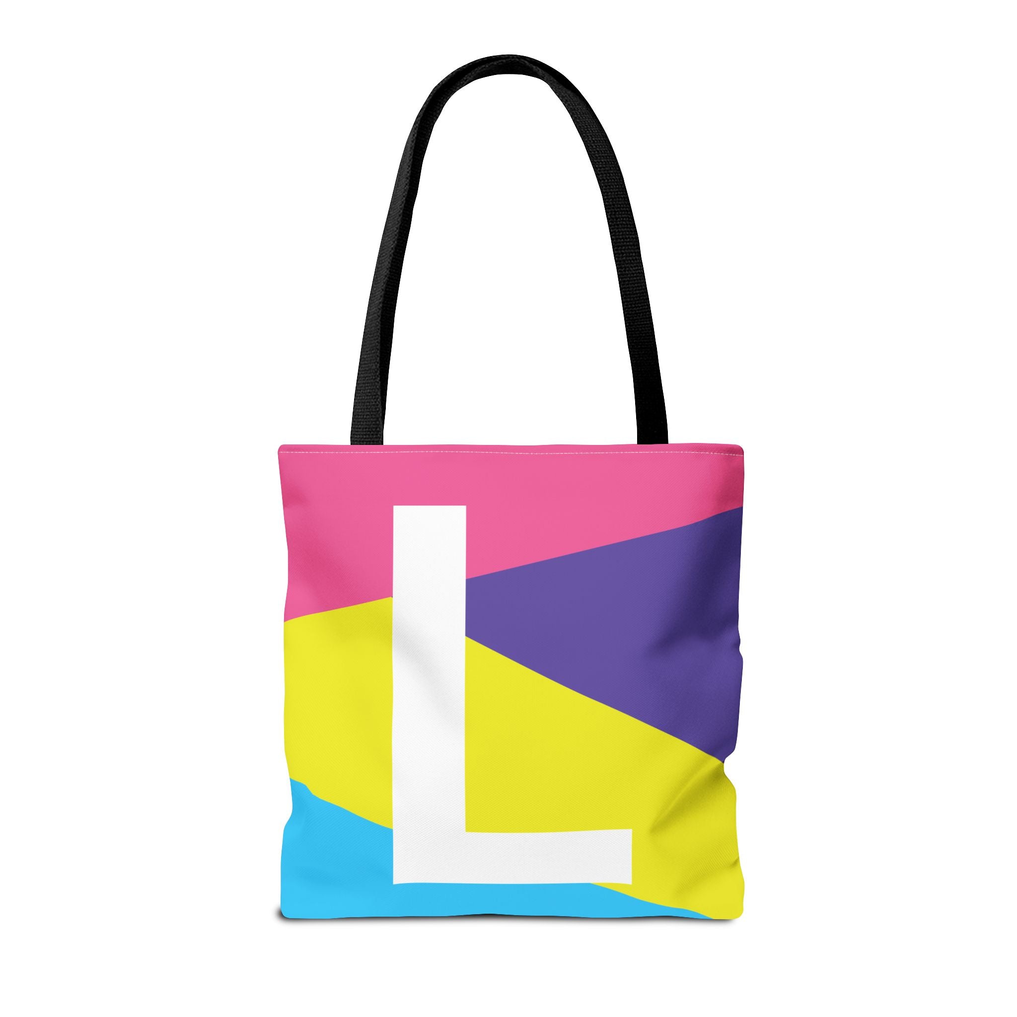 Monogram 'L' Colorblock Tote Bag — Personalized Initial L Shoulder Tote