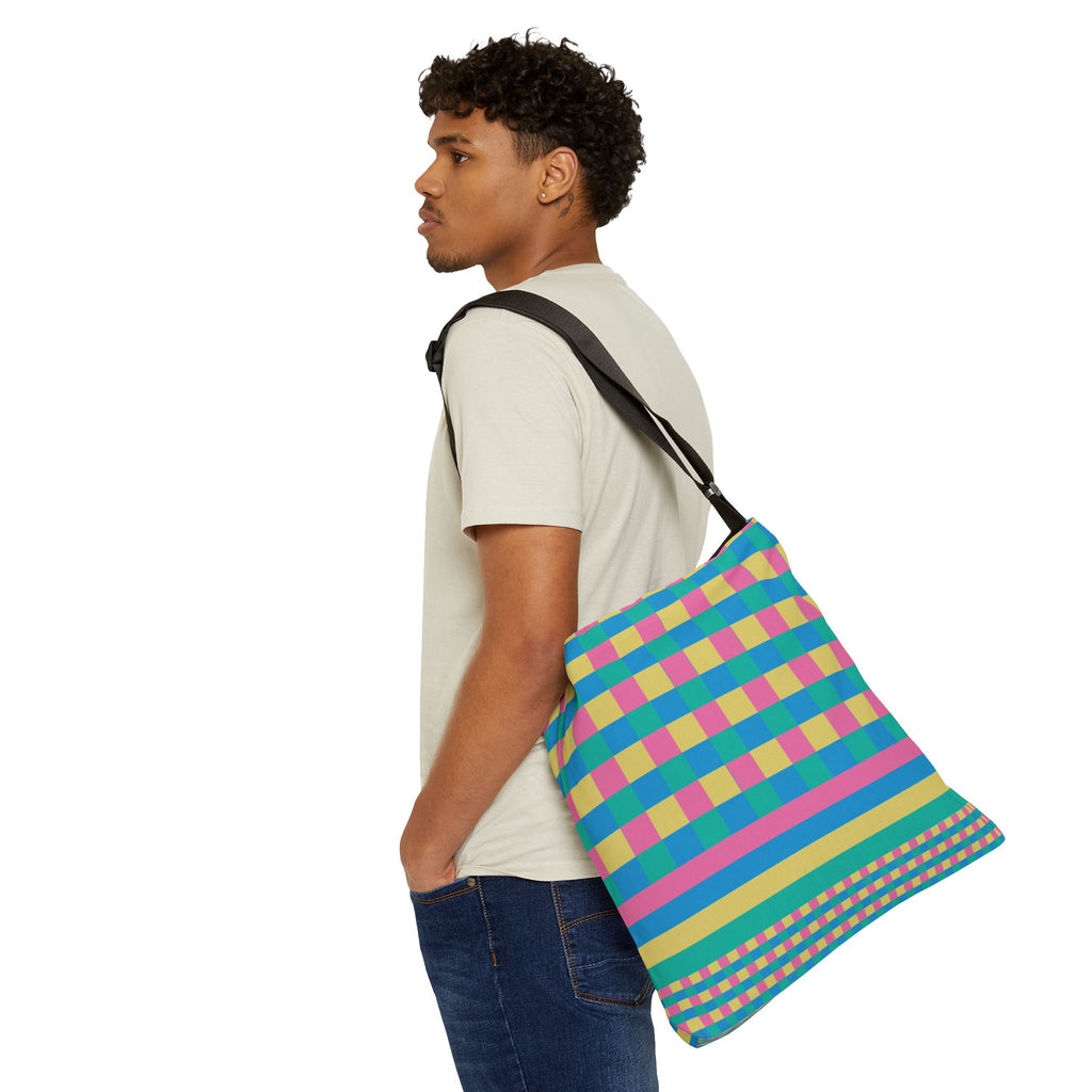 Colorblock Geometric Tote Bag
