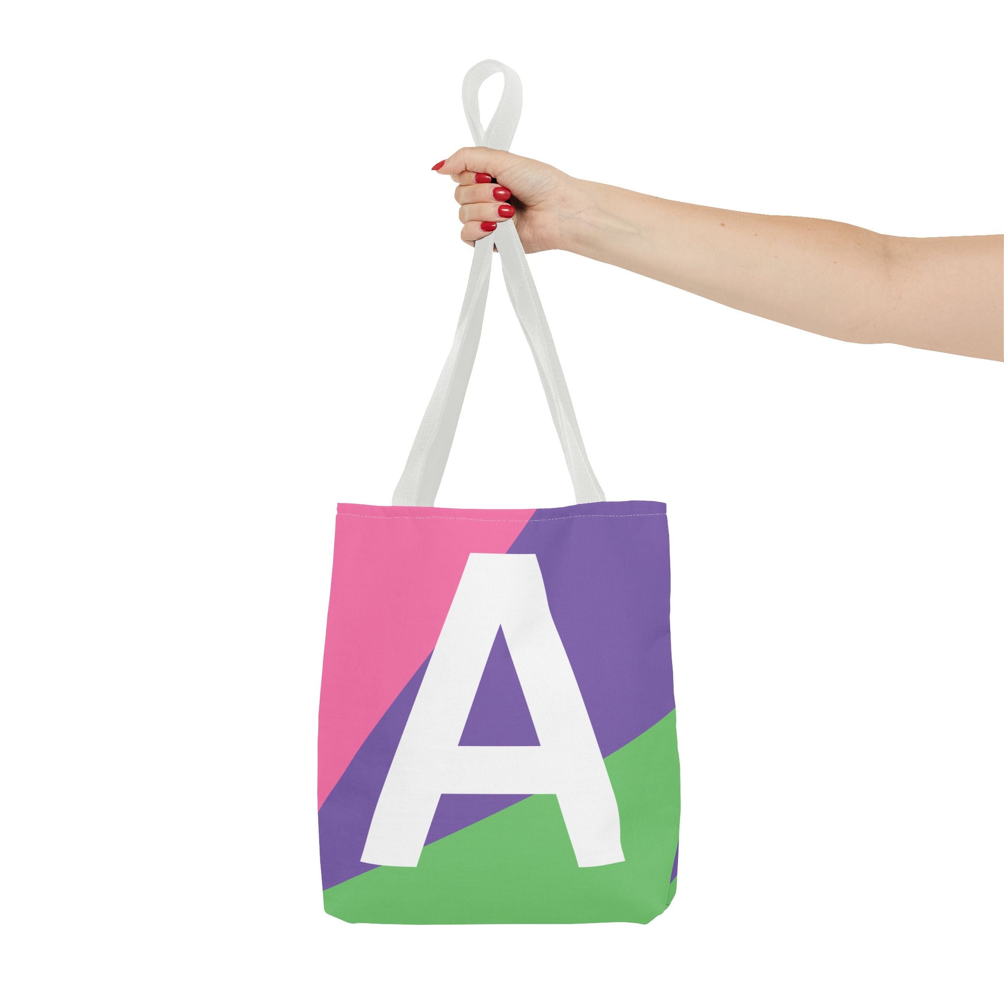 Monogram 'A' Colorblock Tote Bag — Personalized Initial A Shoulder Tote