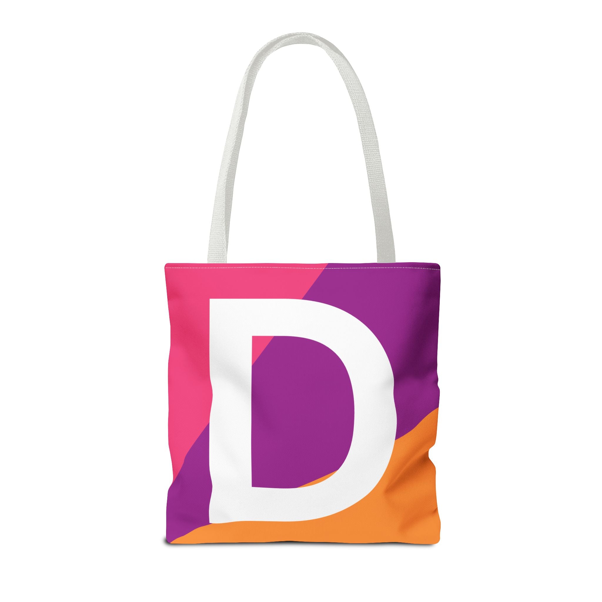 Monogram 'D' Colorblock Tote Bag — Personalized Initial D Shoulder Tote