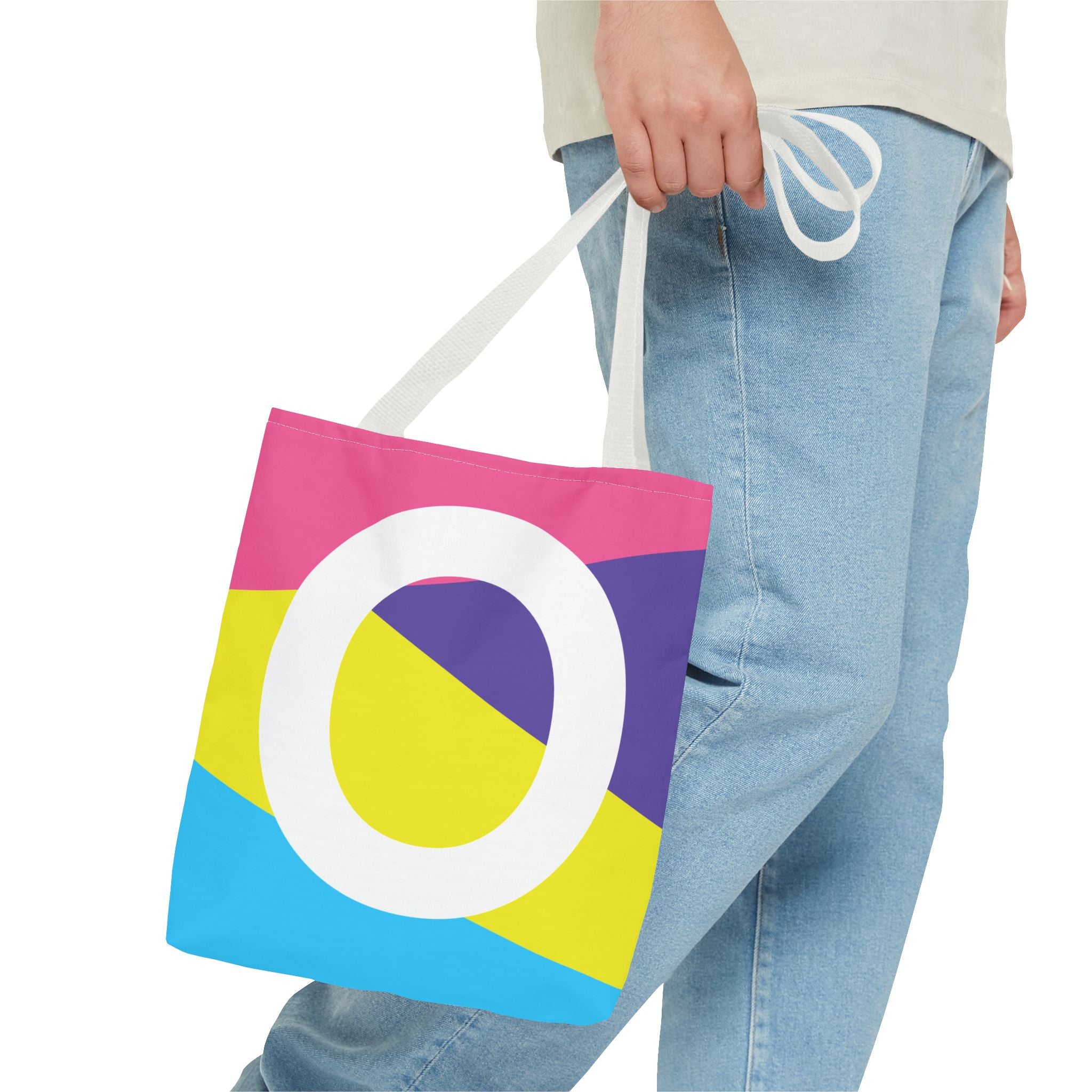 Monogram 'O' Colorblock Tote Bag — Personalized Initial O Shoulder Tote