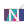 Initial N Mini Clutch — Colorblock Monogram Wristlet Wallet