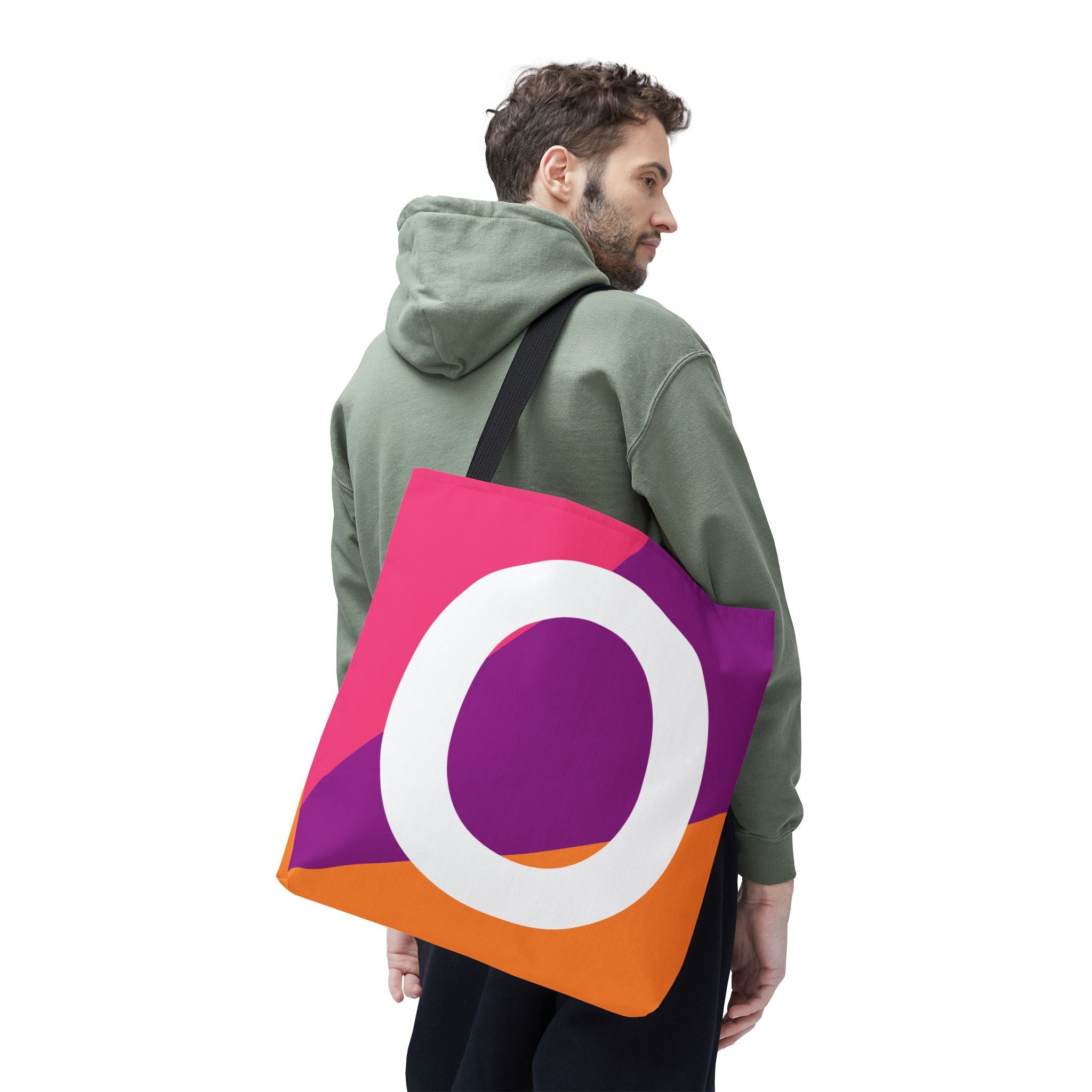 Monogram 'O' Colorblock Tote Bag — Personalized Initial O Shoulder Tote