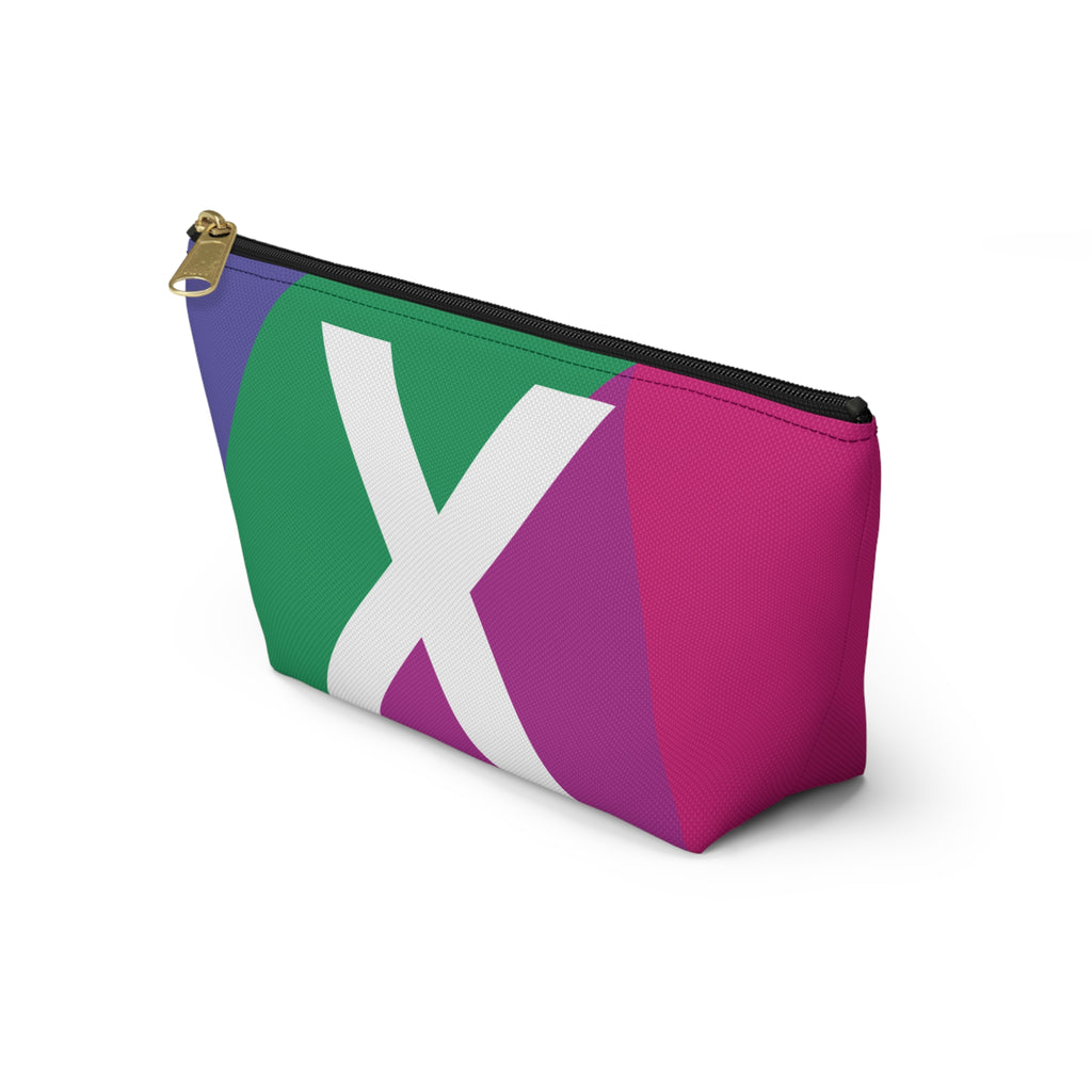 Initials Colorblock Accessory Pouch — Monogram X T-Bottom Cosmetic Bag