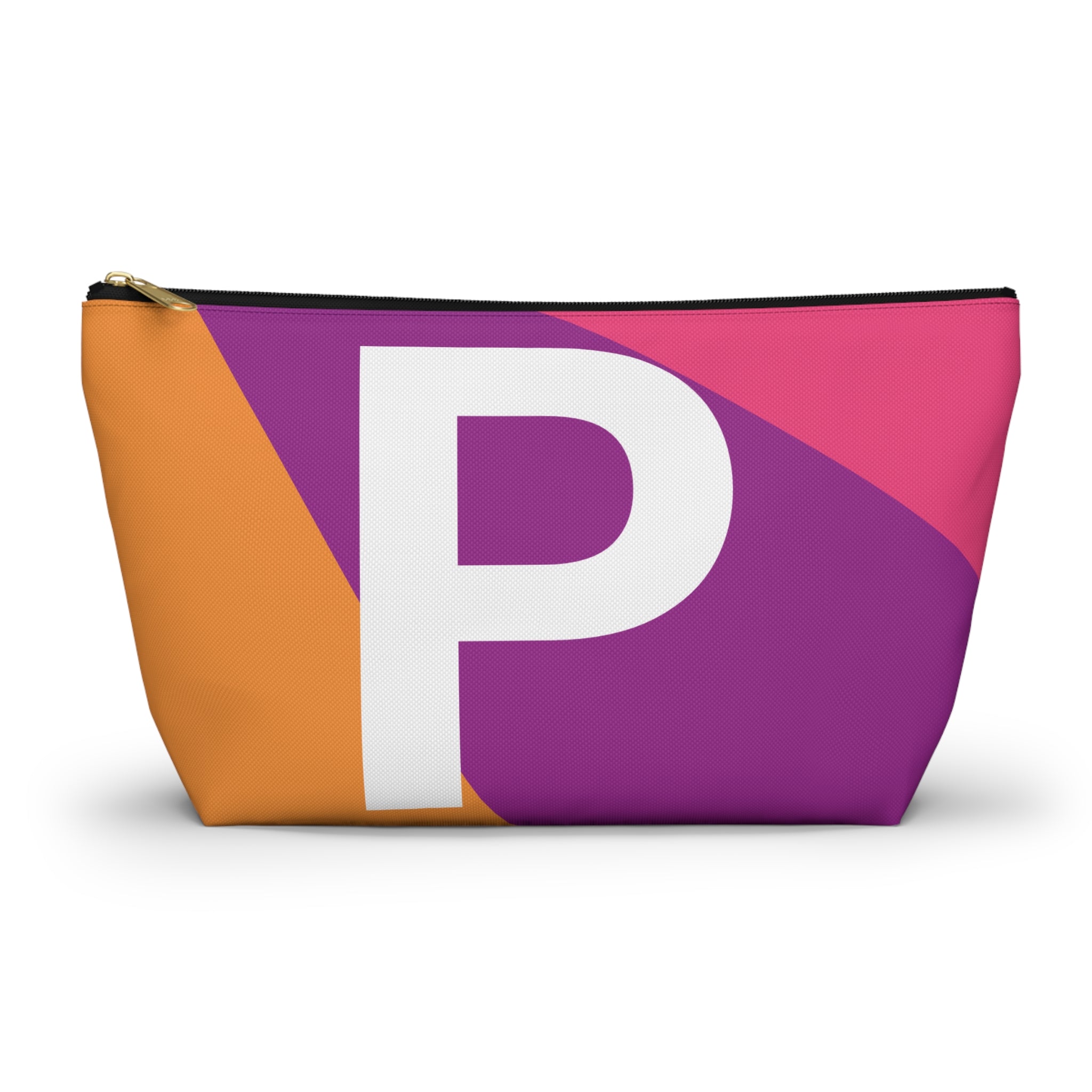 Initials Colorblock Accessory Pouch — Monogram P T-Bottom Cosmetic Bag