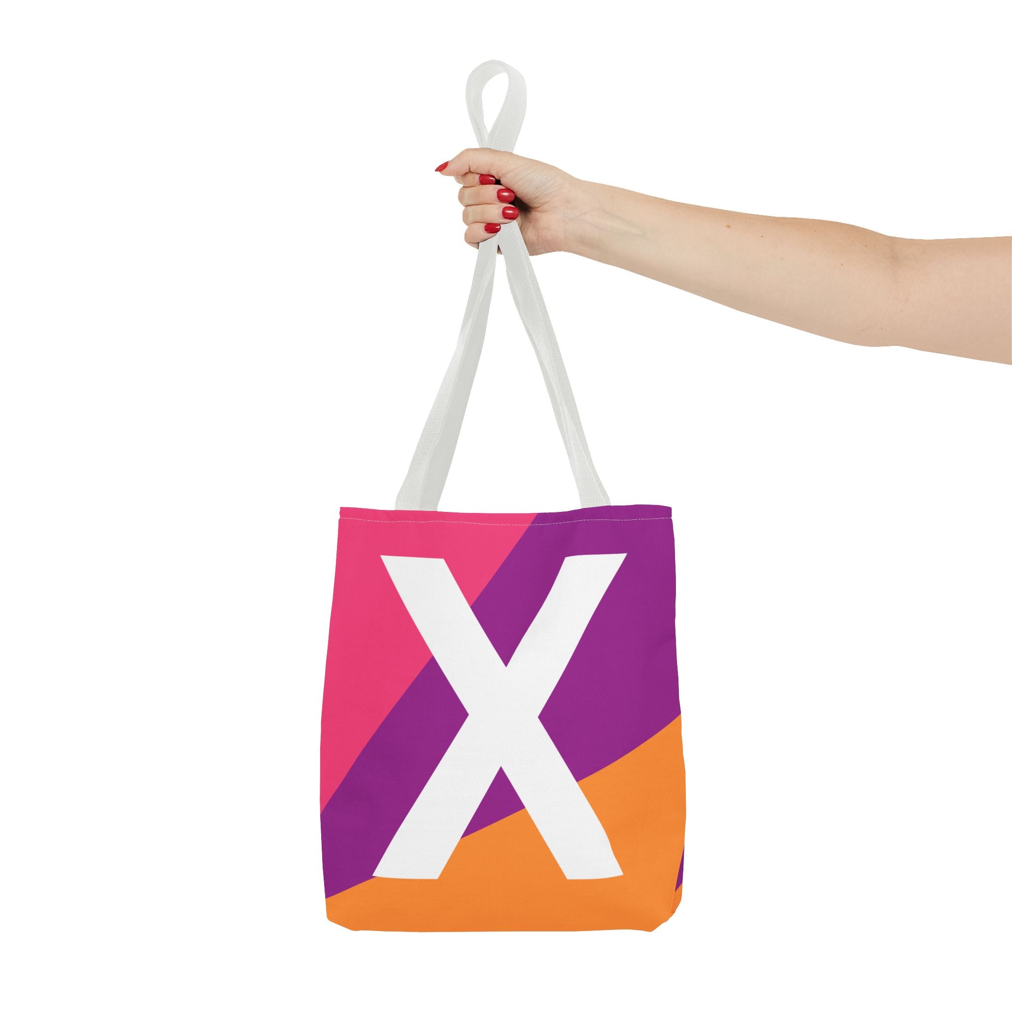 Monogram 'X' Colorblock Tote Bag — Personalized Initial X Shoulder Tote