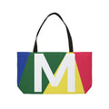 Personalized 'M' Colorblock Tote Bag — Monogram Weekender Tote