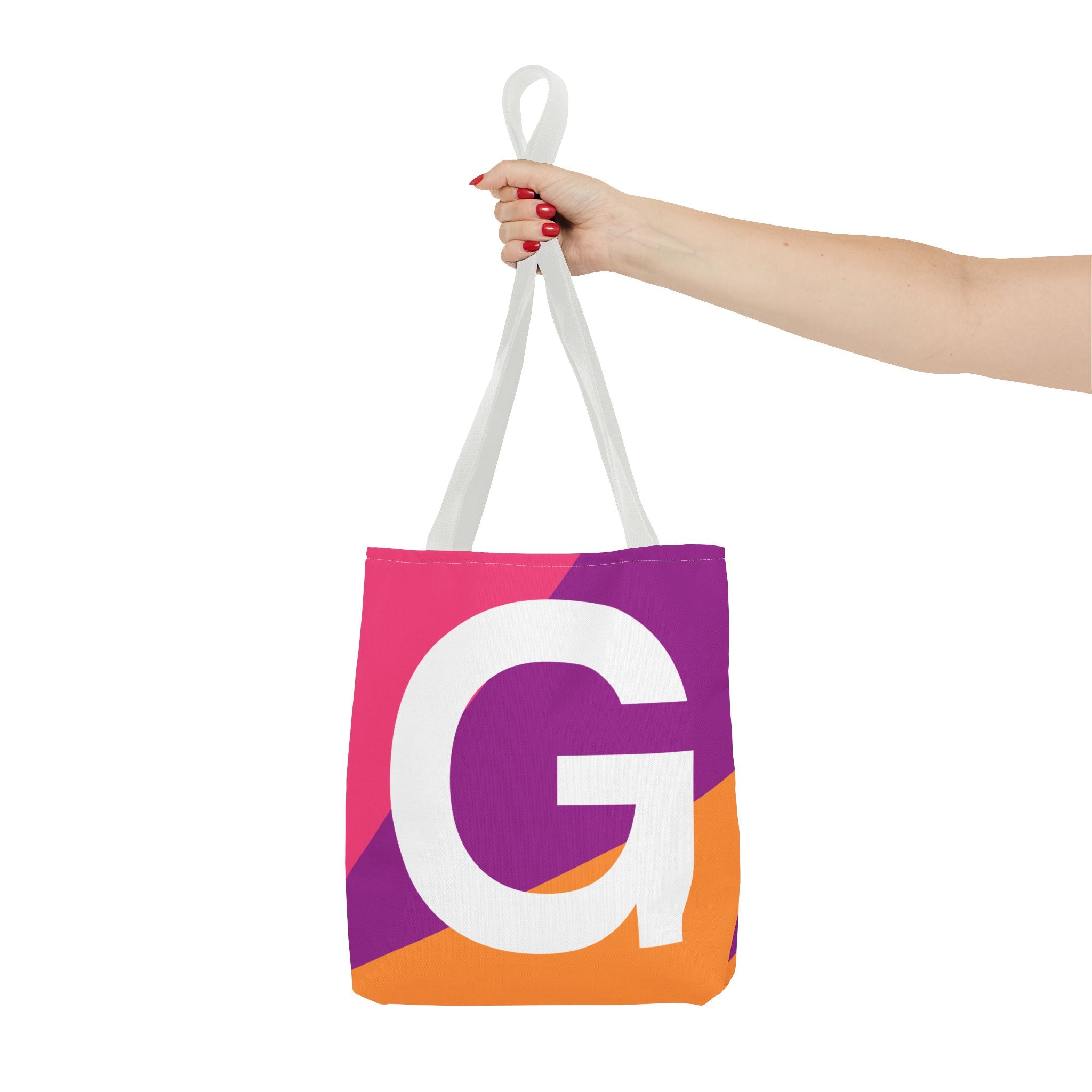 Monogram 'G' Colorblock Tote Bag — Personalized Initial G Shoulder Tote