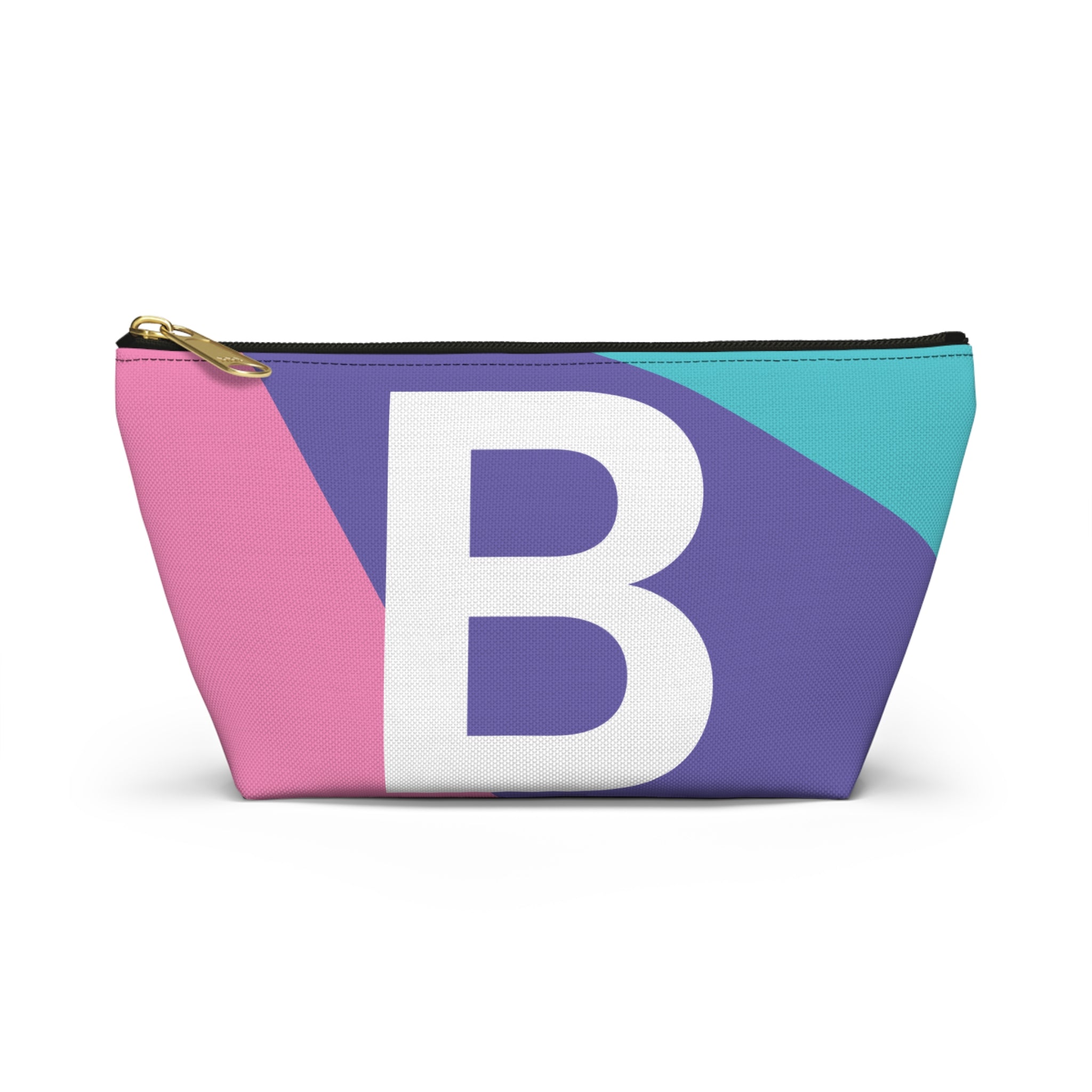Initials Colorblock Accessory Pouch — Monogram B T-Bottom Cosmetic Bag