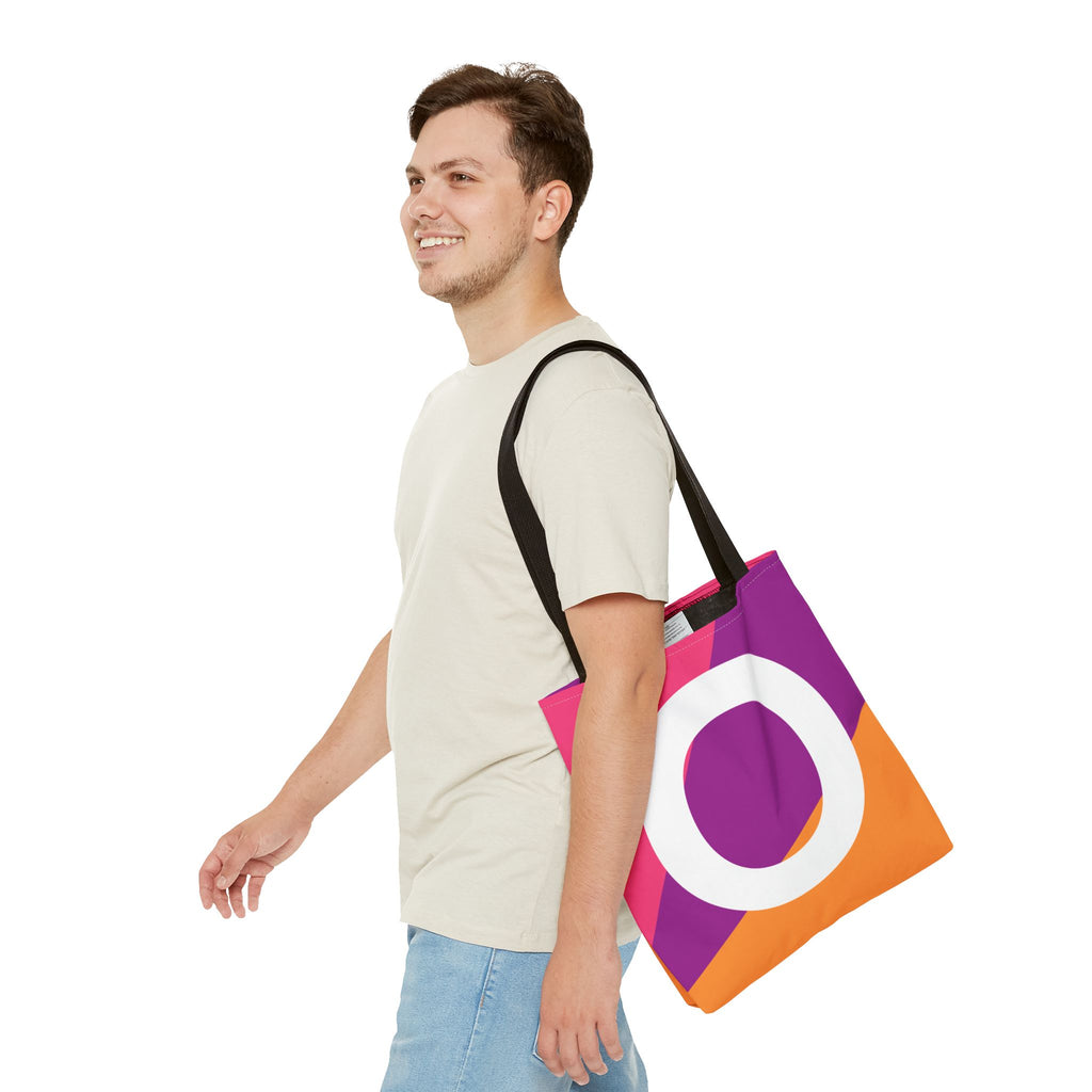 Monogram 'O' Colorblock Tote Bag — Personalized Initial O Shoulder Tote