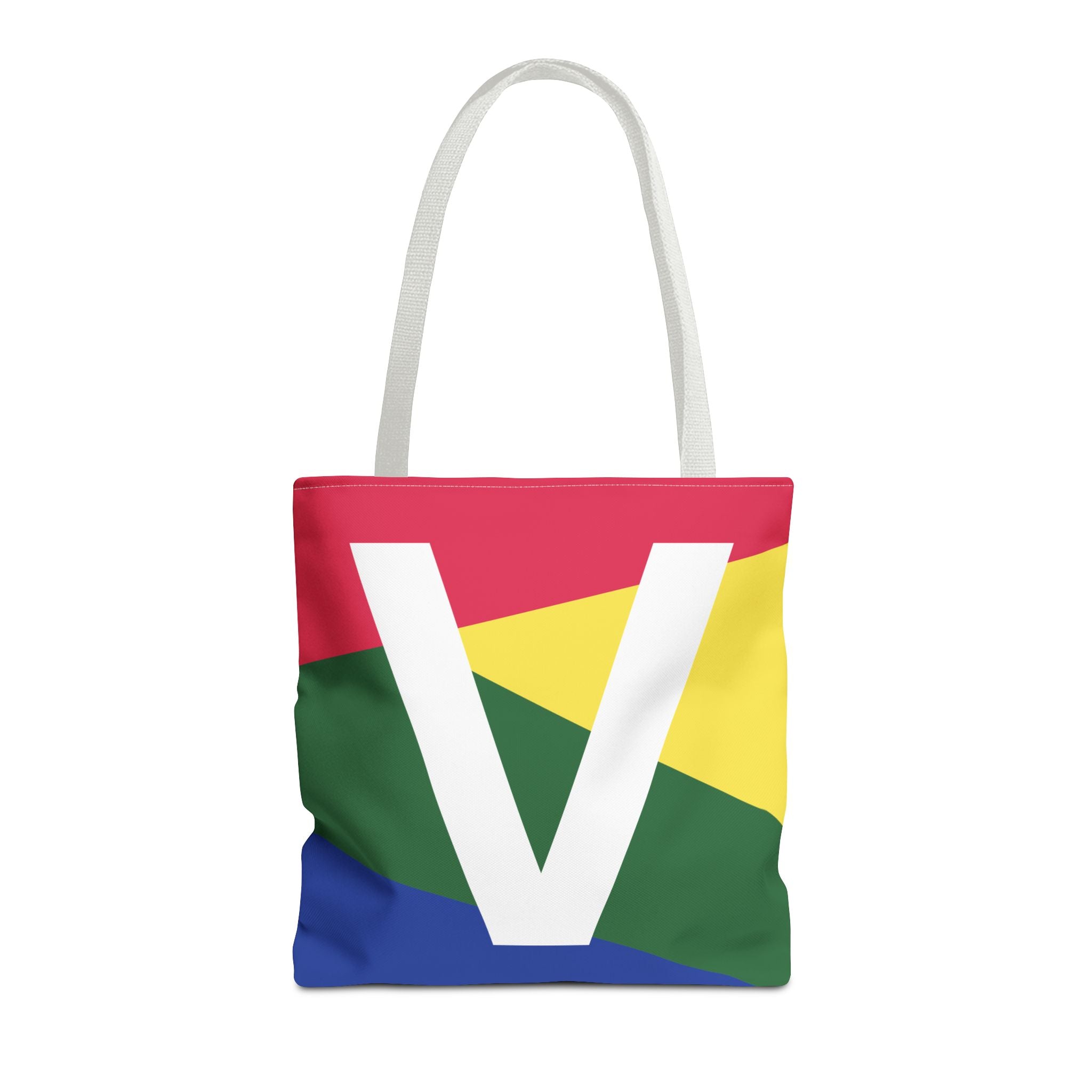Monogram 'V' Colorblock Tote Bag — Personalized Initial V Shoulder Tote