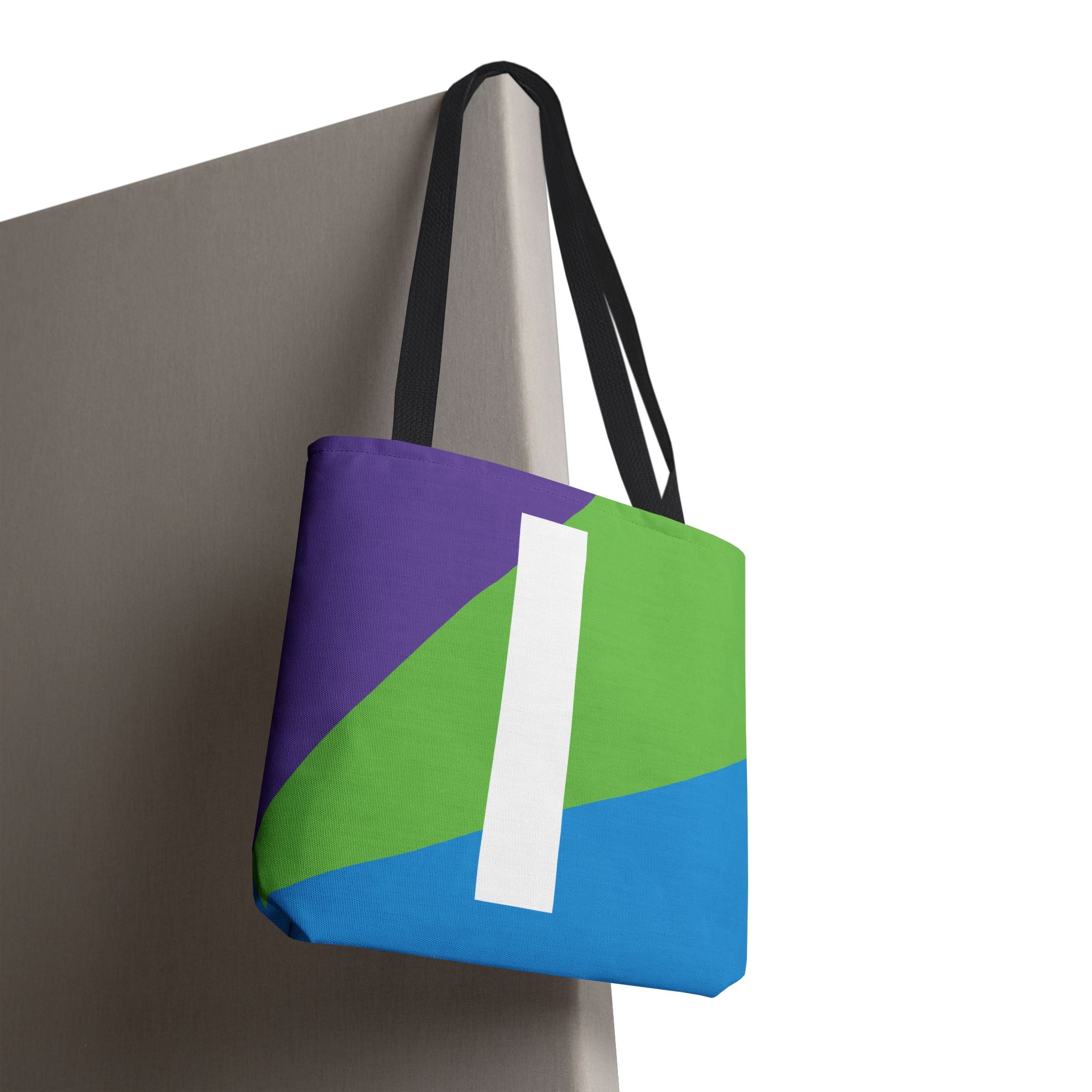 Monogram 'I' Colorblock Tote Bag — Personalized Initial I Shoulder Tote