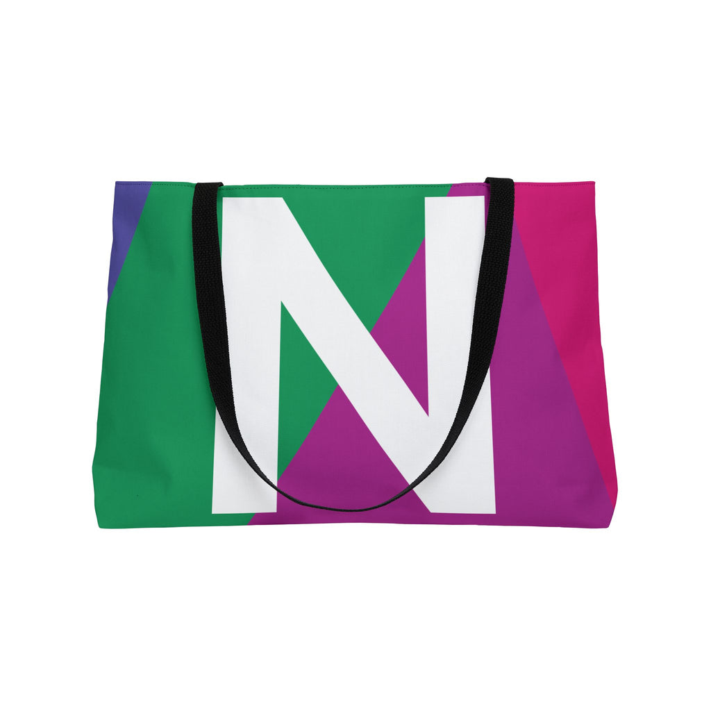 Personalized 'N' Colorblock Tote Bag — Monogram Weekender Tote