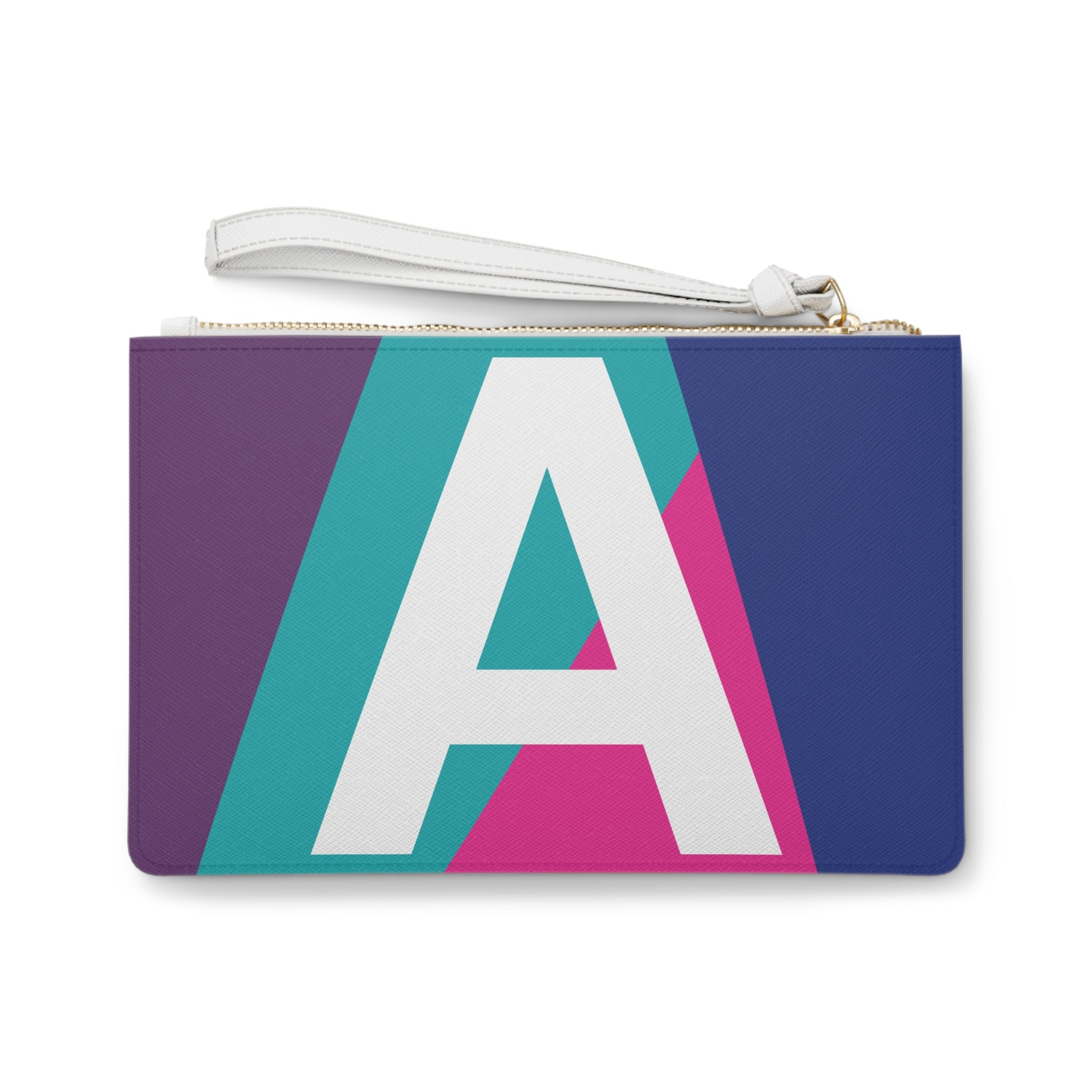 Monogram 'A' Colorblock Clutch Bag — Bold Geometric Wristlet for Everyday & Gifts