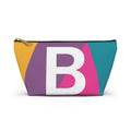 Initials Colorblock Accessory Pouch — Monogram B T-Bottom Cosmetic Bag