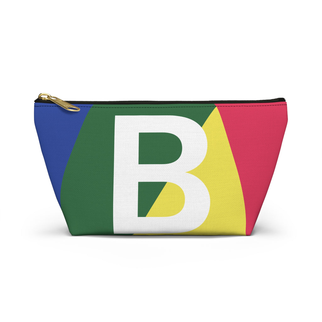 Initials Colorblock Accessory Pouch — Monogram B T-Bottom Cosmetic Bag